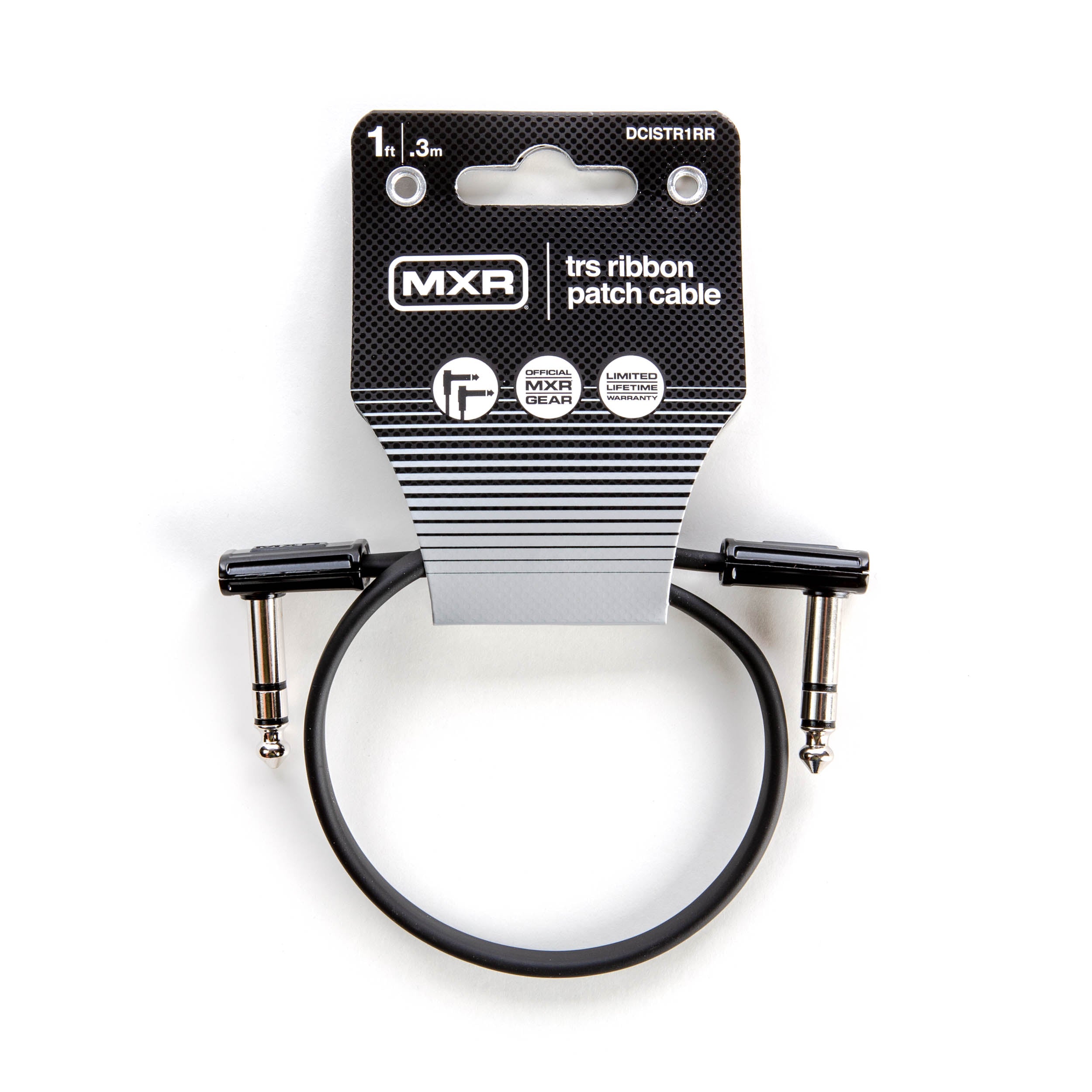 MXR | DCISTR1RR | Stereo/TRS Flat Ribbon Patch Cable. 1 foot. Black MXR | DCISTR1RR | Stereo/TRS Flat Ribbon Patch Cable. 1 foot. Black